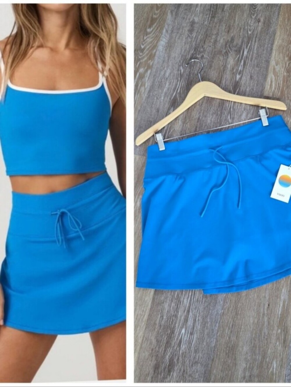 Vuori Daily Skirt Regatta Blue NWT Athletic Skort Tennis Prep Drawcord PRICEFIRM